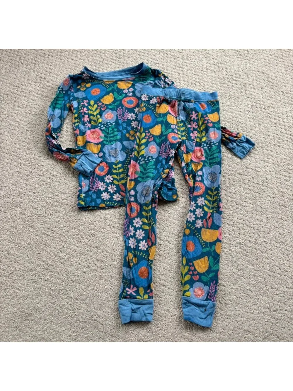 Little sleepies folk floral pajama set